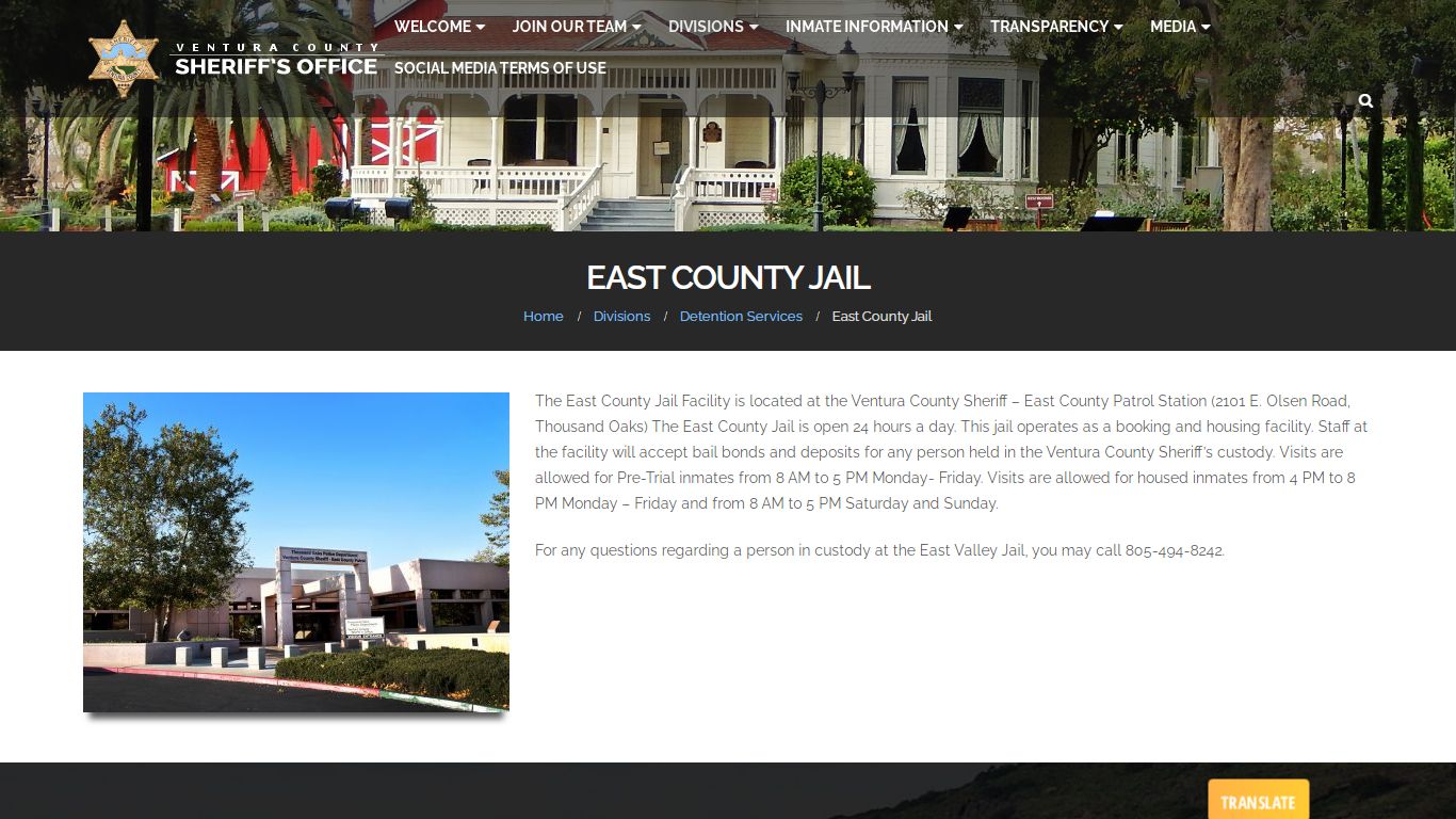 East County Jail - Ventura County Sheriff's Office