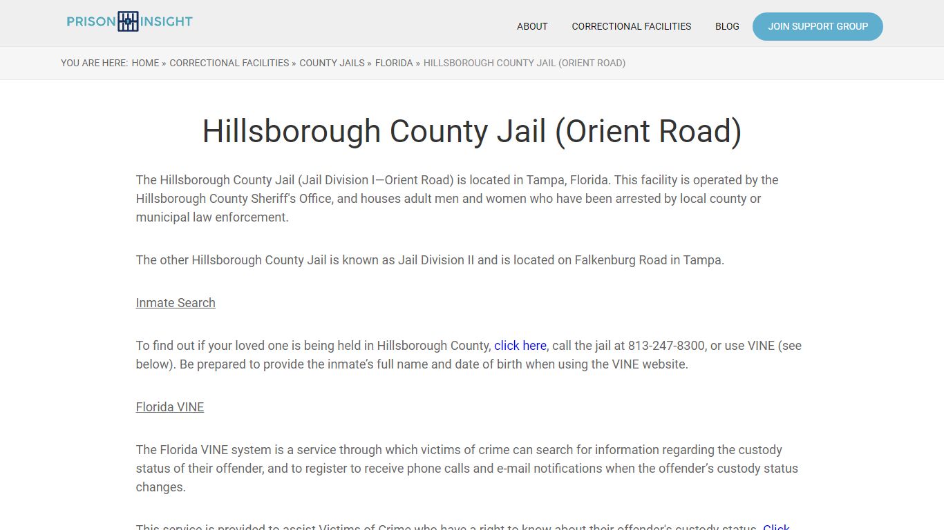 Hillsborough County Jail (Orient Road) - Prison Insight